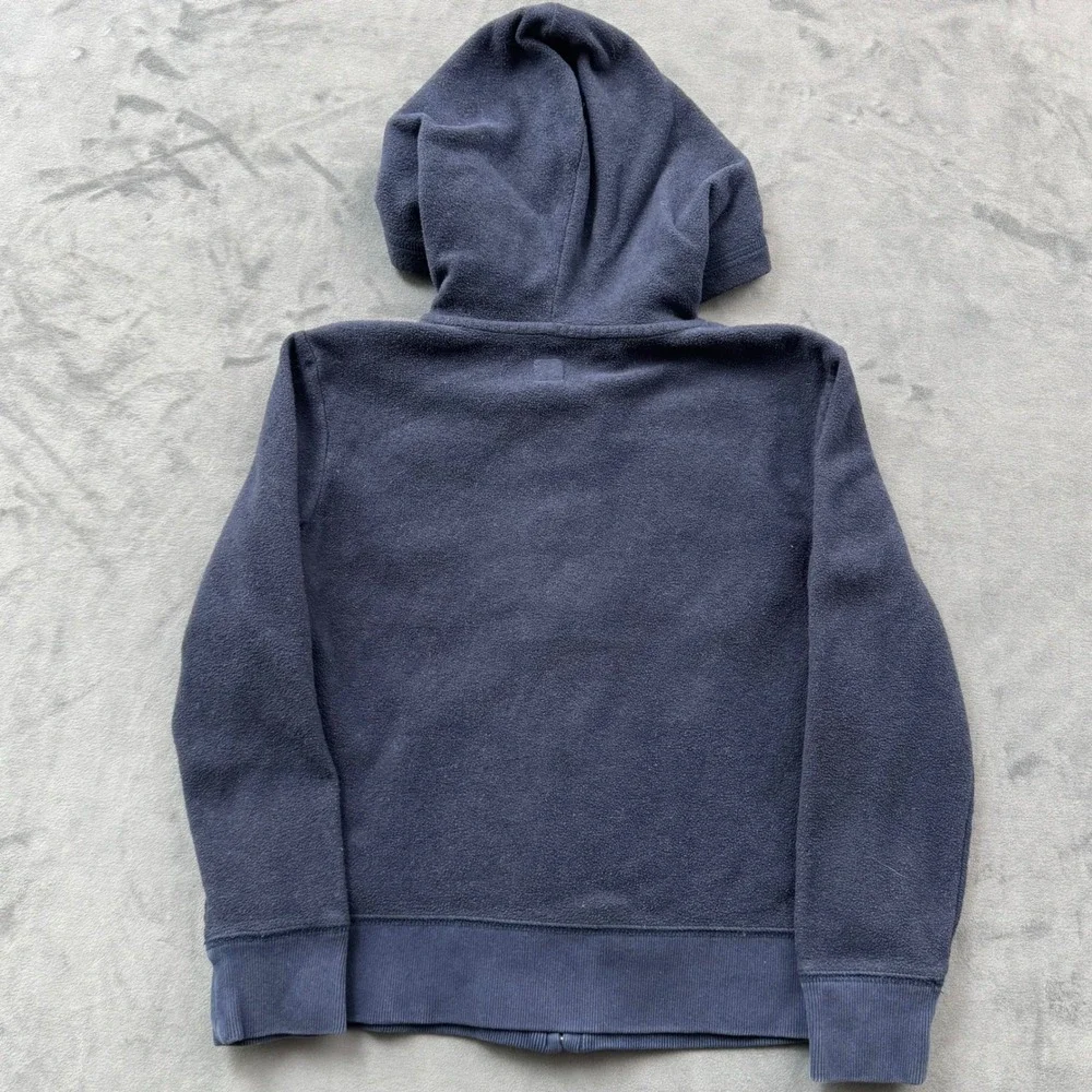 Gap Kids Navy Blue Pink Glitter Logo Fleece Zip Up Hoodie Sweatshirt Size M 8